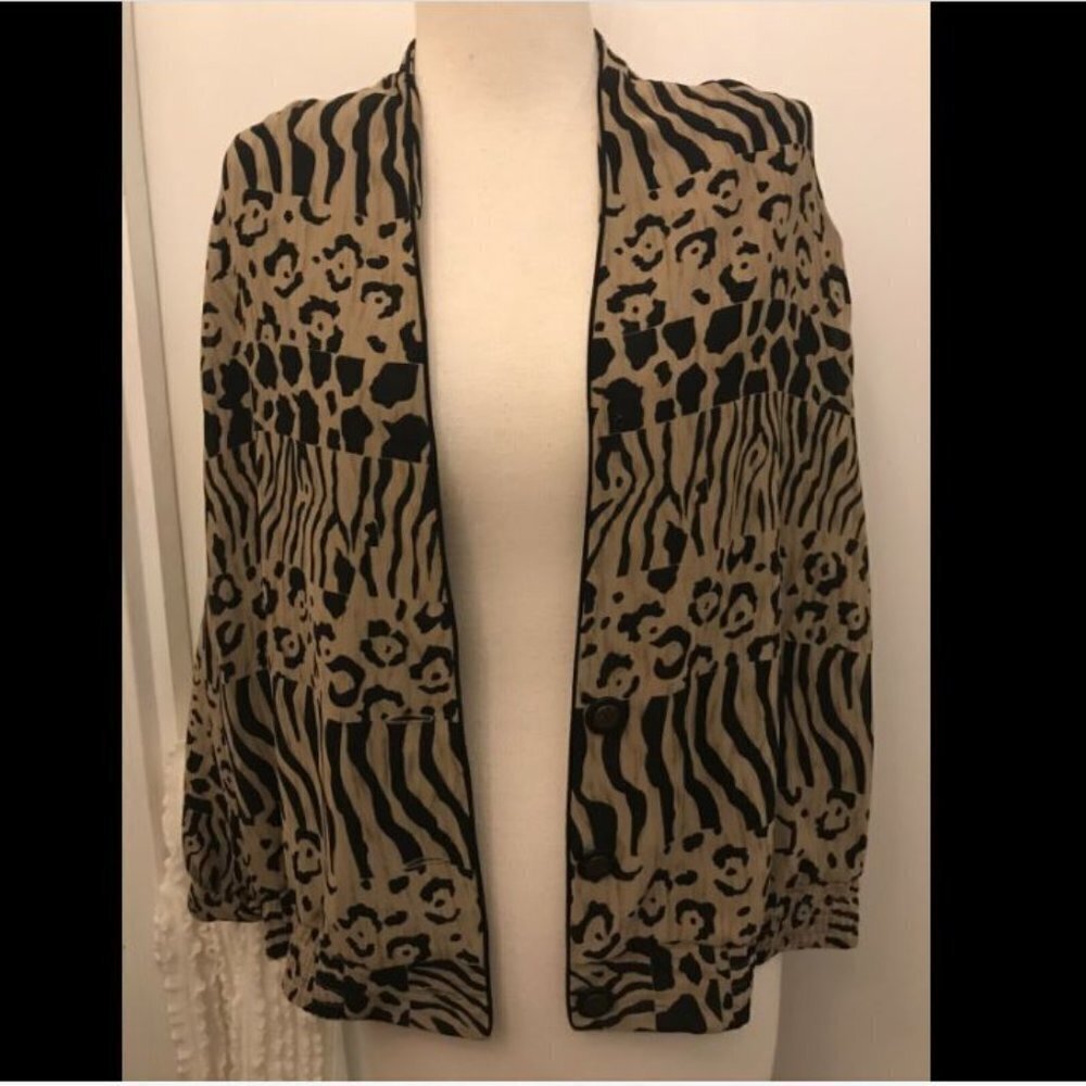 Nygard Collection. Khaki and Black Lined Jacket. Women's Size 14. Bust 48" B9